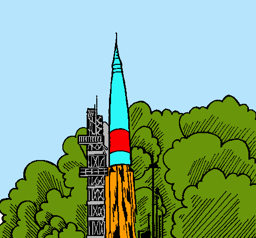 Dibujo Lanzamiento cohete pintado por soooooo