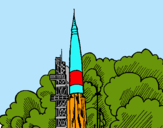 Dibujo Lanzamiento cohete pintado por soooooo