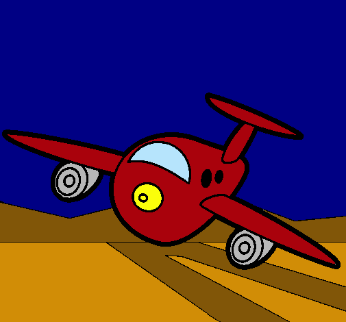 Dibujo Avión aterrizando pintado por Claudio56