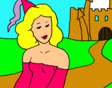 Dibujo Princesa y castillo pintado por luisatanka