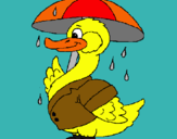 Dibujo Pato bajo la lluvia pintado por chister