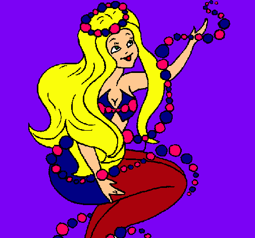 Dibujo Sirena entre burbujas pintado por barbi1