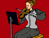 Dibujo Dama violinista pintado por werty