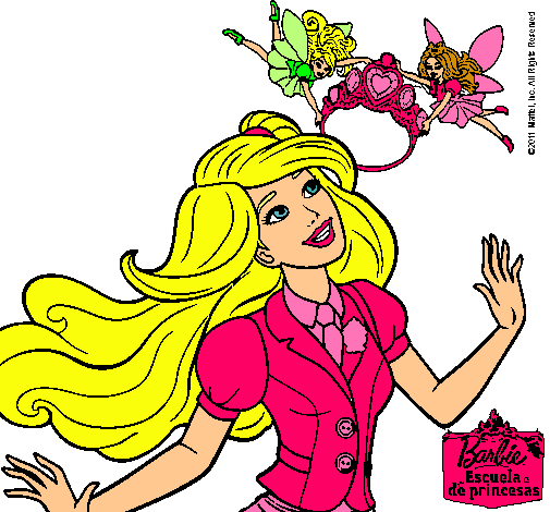 Dibujo Barbie a punto de ser coronada pintado por Zahi