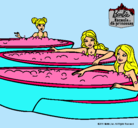 Dibujo Barbie y sus amigas en el jacuzzi pintado por IKRAMITA