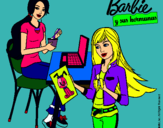 Dibujo Barbie y su hermana merendando pintado por andyveck