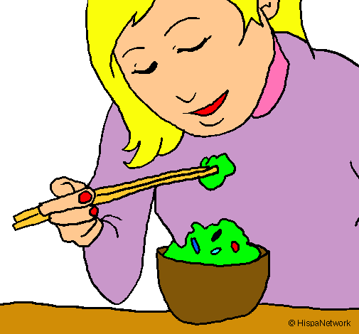 Dibujo Comiendo arroz pintado por JWCZ