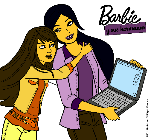 Dibujo El nuevo portátil de Barbie pintado por Angyyy