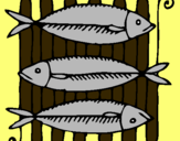 Dibujo Pescado a la brasa pintado por pescados