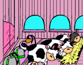 Dibujo Vacas en el establo pintado por steylin