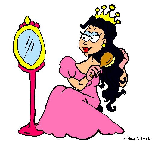 Dibujo Princesa y espejo pintado por tina99