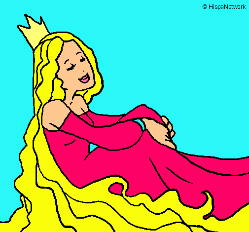 Dibujo Princesa relajada pintado por yessic