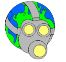 Dibujo Tierra con máscara de gas pintado por YaReTh