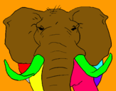 Dibujo Elefante africano pintado por hapo