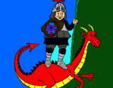 Dibujo Caballero San Jorge y el dragon pintado por santjordi