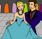 Dibujo Princesa y príncipe en el baile pintado por Helga