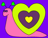 Dibujo Caracol corazón pintado por lalalay