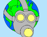 Dibujo Tierra con máscara de gas pintado por athziri 