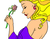 Dibujo Princesa con una rosa pintado por trufeles