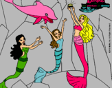 Dibujo Barbie con la perla marina pintado por Helga