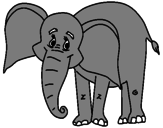 Dibujo Elefante feliz pintado por nil1