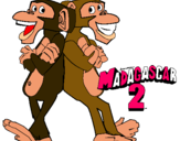 Dibujo Madagascar 2 Manson y Phil 2 pintado por yessic