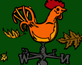 Dibujo Veletas y gallo pintado por charito