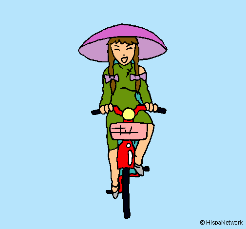 Dibujo China en bicicleta pintado por AZPP