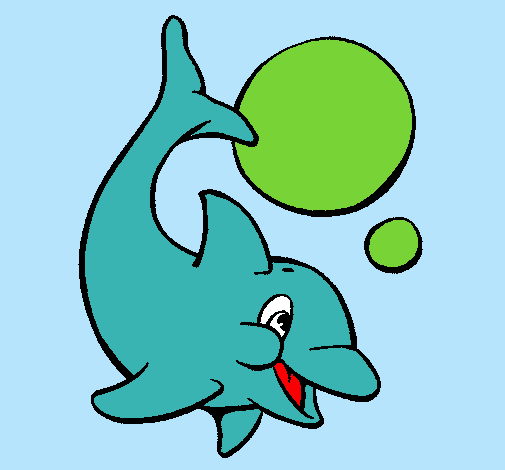 Dibujo Delfín jugando con una pelota pintado por Strak