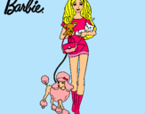 Dibujo Barbie con sus mascotas pintado por bloog