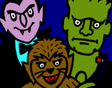 Dibujo Personajes Halloween pintado por kjhgfdsaiu