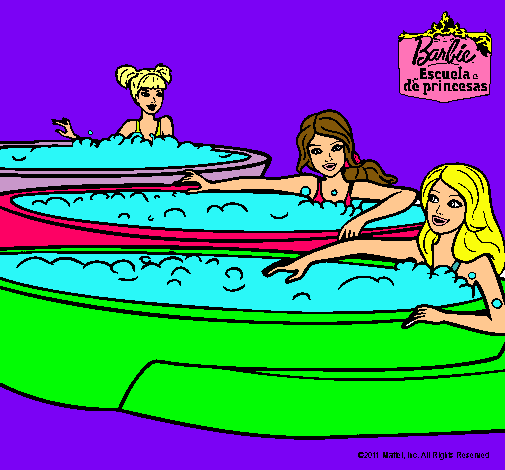 Barbie y sus amigas en el jacuzzi