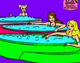 Dibujo Barbie y sus amigas en el jacuzzi pintado por inna