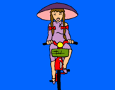 Dibujo China en bicicleta pintado por AZPP