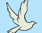 Dibujo Paloma de la paz al vuelo pintado por simulacion