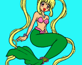 Dibujo Sirena con perlas pintado por soooooo