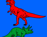 Dibujo Triceratops y tiranosaurios rex pintado por CABALLW