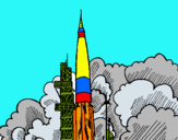 Dibujo Lanzamiento cohete pintado por AZPP