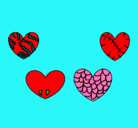 Dibujo Cuatro corazones pintado por kitilandia