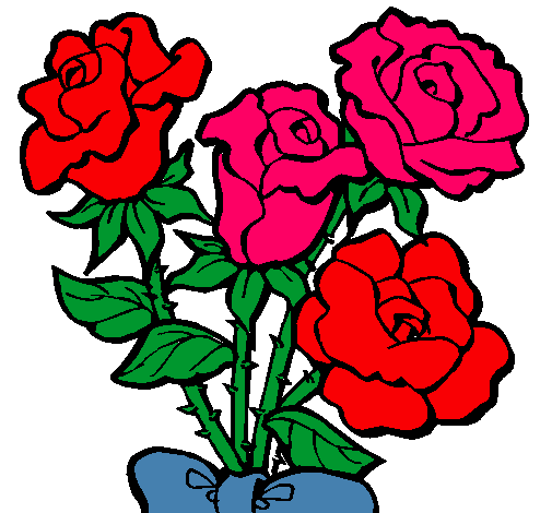 Dibujo Ramo de rosas pintado por rosy88