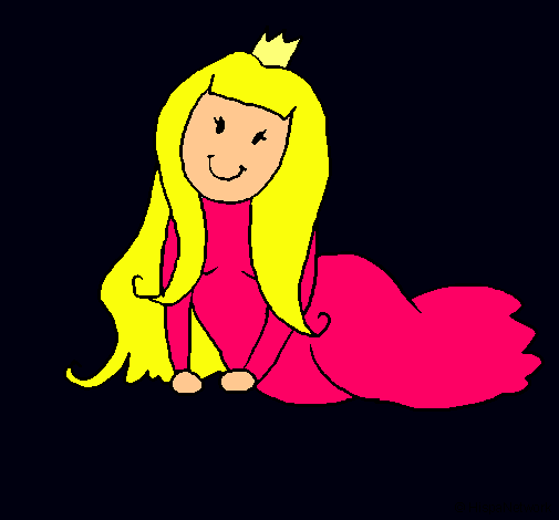 Dibujo Princesa contenta pintado por yessic