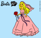 Dibujo Barbie vestida de novia pintado por Gandara