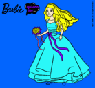 Dibujo Barbie vestida de novia pintado por linda324