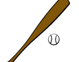 Dibujo Bate y bola de béisbol pintado por egli