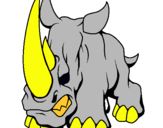 Dibujo Rinoceronte II pintado por giancarlo