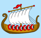 Dibujo Barco vikingo pintado por klauditah