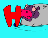 Dibujo Hipopótamo pintado por Pablosf