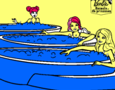 Dibujo Barbie y sus amigas en el jacuzzi pintado por sasa