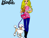 Dibujo Barbie con sus mascotas pintado por isabsa