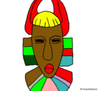 Dibujo Máscara africana pintado por risa